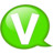 Speech balloon green v Icon